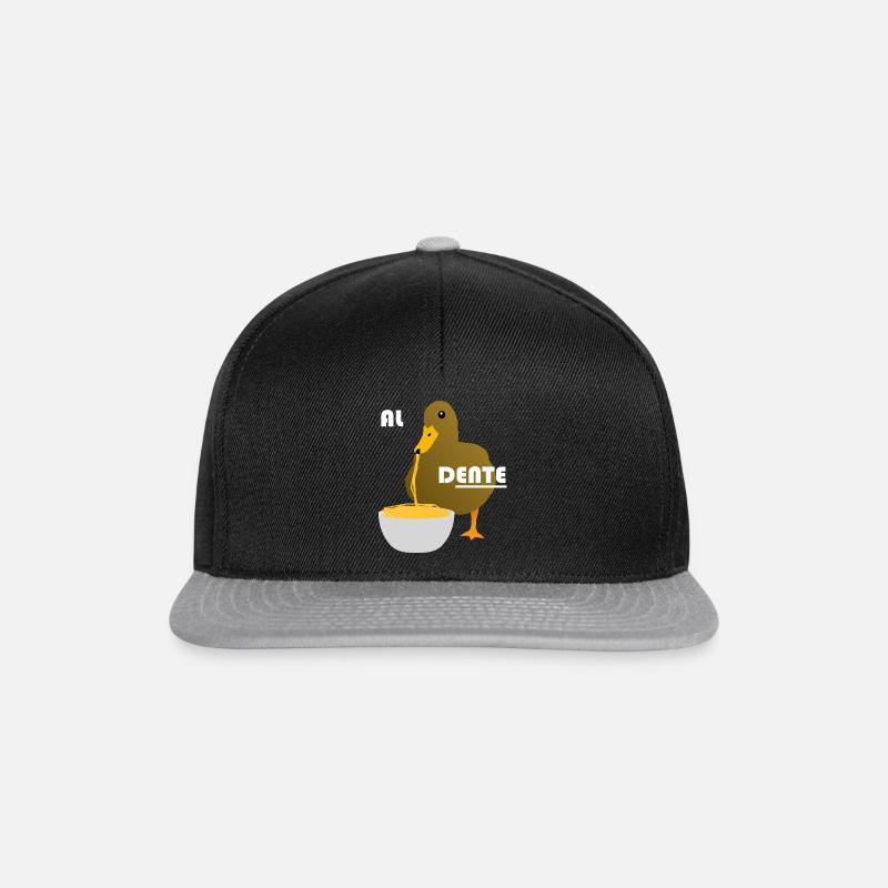 Ente lustig Nudeln Spaghetti - Snapback Cap - Schwarz/Grau