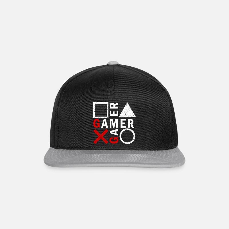 Gamer gaming buttons console - Snapback Cap - black/grey