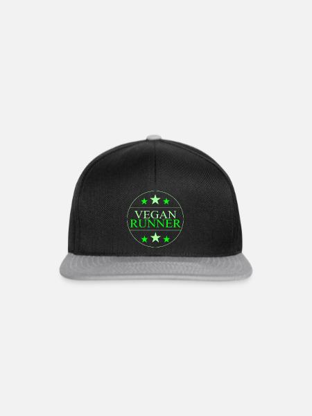Vegan Runner - Marathon Trail Running - Snapback Cap - Schwarz/Grau