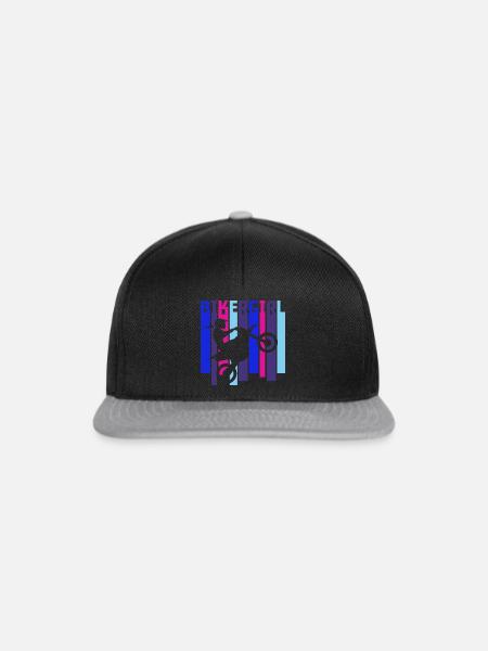 Bikergirl Wheelie Biker-Girl Motocross Biker Girl - Snapback Cap - Schwarz/Grau