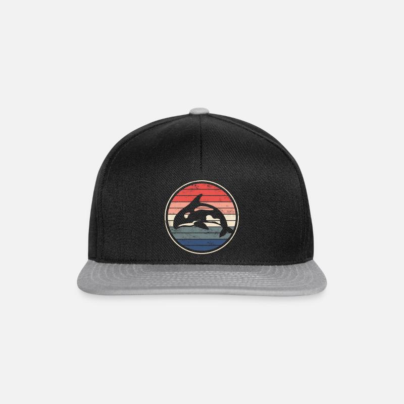 Orca Wal - Snapback Cap - Schwarz/Grau