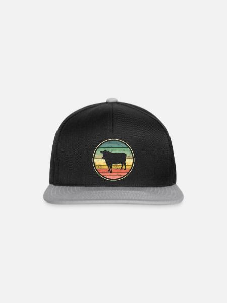 Kuh Kühe - Snapback Cap - Schwarz/Grau