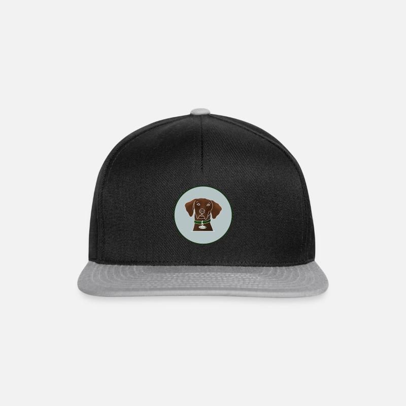 Chien Braque Allemand mignon avec collier "Hello" - Casquette snapback - noir/gris