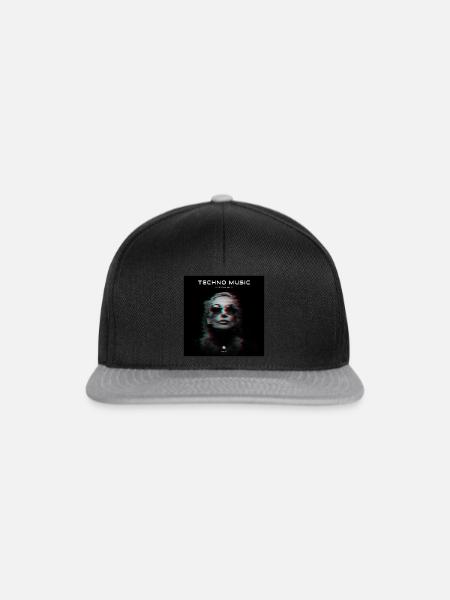 Techno Musik glitch - Snapback Cap - Schwarz/Grau