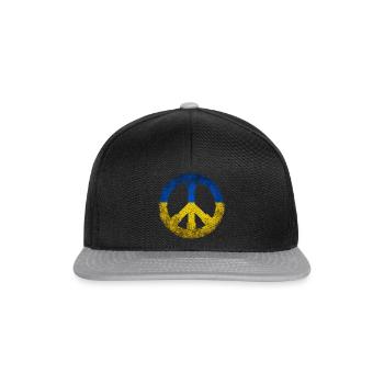 Peace sign Ukraine Stand for Ukraine Geschenk - Snapback Cap - Schwarz/Grau - Vorne