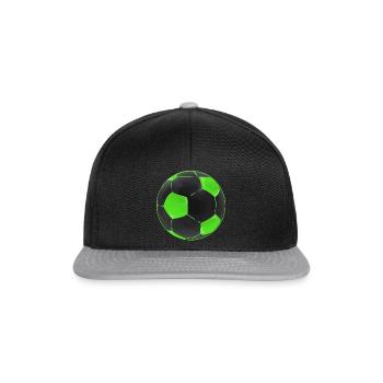 coole Fußball Sticker Grün Schwarz - Snapback Cap - Schwarz/Grau - Vorne
