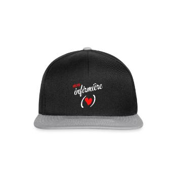 j'aime mon infirmière - Casquette snapback - noir/gris - Devant