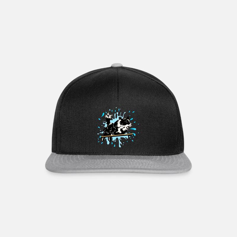 Border Collie Agility Splash Blau - Snapback Cap - Schwarz/Grau
