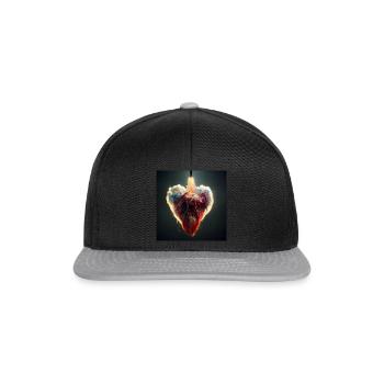 Herz Love Abstract Collection 17 - Snapback Cap - Schwarz/Grau - Vorne