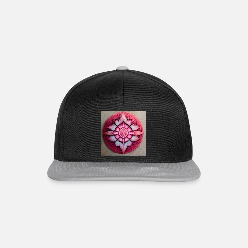 Pink Mandala Muster - Snapback Cap - Schwarz/Grau
