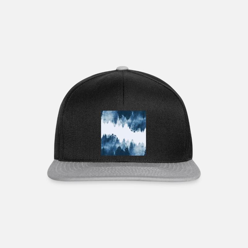 Wald im Nebel - Snapback Cap - Schwarz/Grau