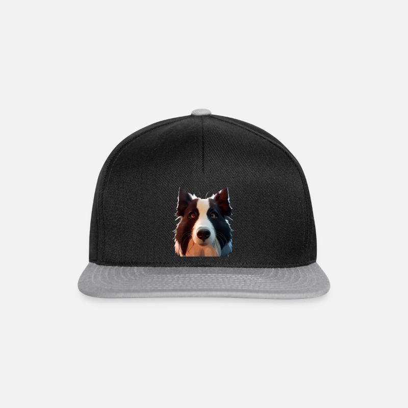 Border Collie Hund - Border Collie - Snapback Cap - Schwarz/Grau