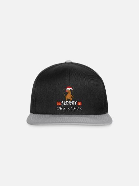 Merry Christmas Weihnachten Elch - Snapback Cap - Schwarz/Grau