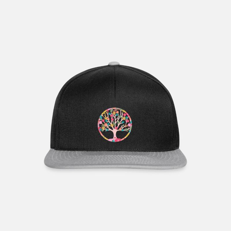 Arbre de vie,Arbre de vie,Graffiti,fleurs - Casquette snapback - noir/gris