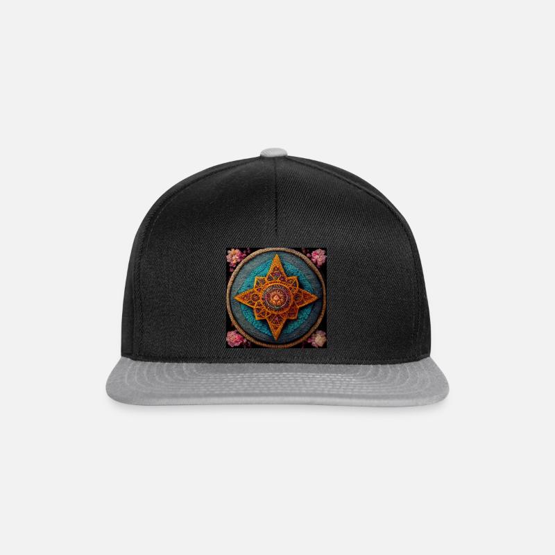Boho Mandala Abstract - Snapback Cap - black/grey