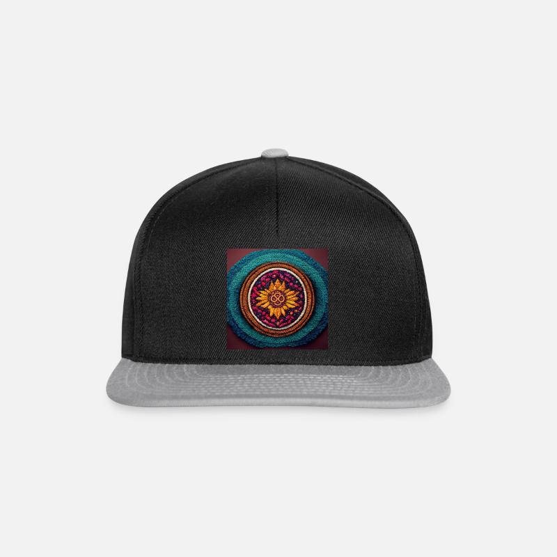 Boho Mandala Abstract - Snapback Cap - black/grey
