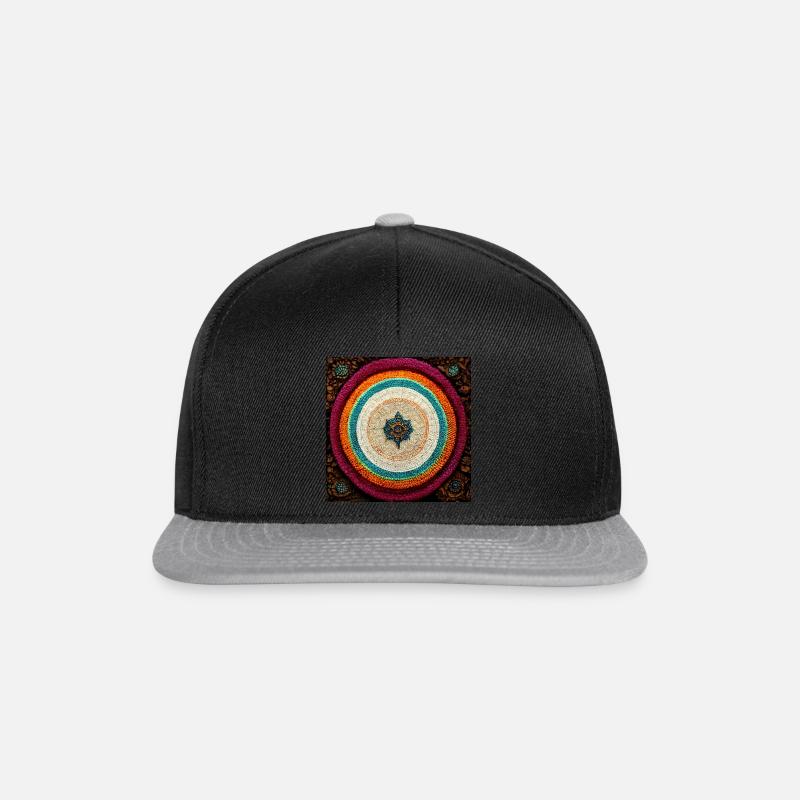 Boho Mandala Abstract - Snapback Cap - black/grey