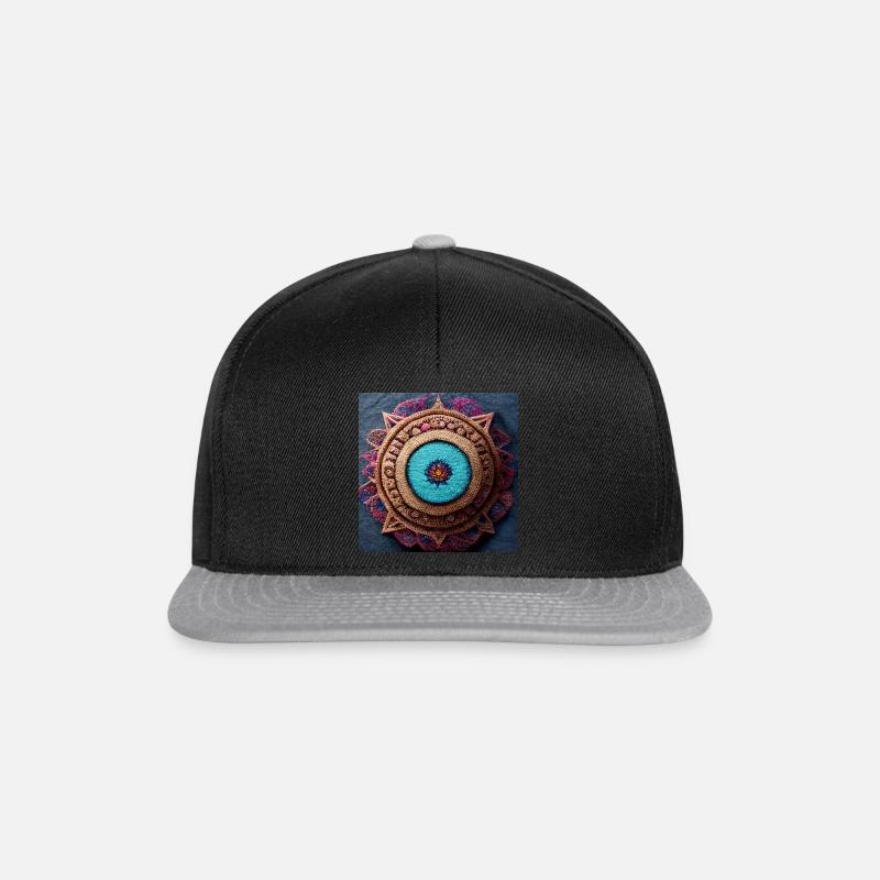 Boho Mandala Abstract - Snapback Cap - black/grey