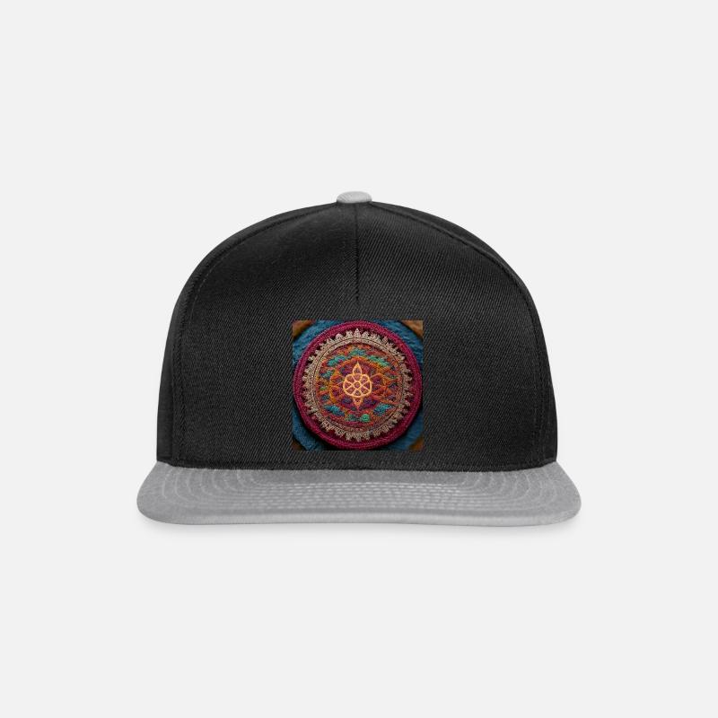 Boho Mandala Abstract - Snapback Cap - black/grey