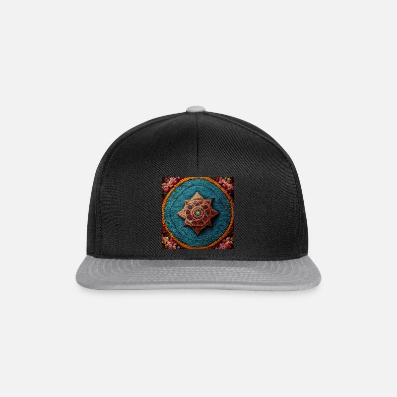 Boho Mandala Abstract - Snapback Cap - black/grey