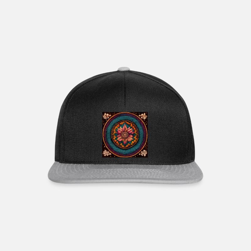 Boho Mandala Abstract - Snapback Cap - black/grey