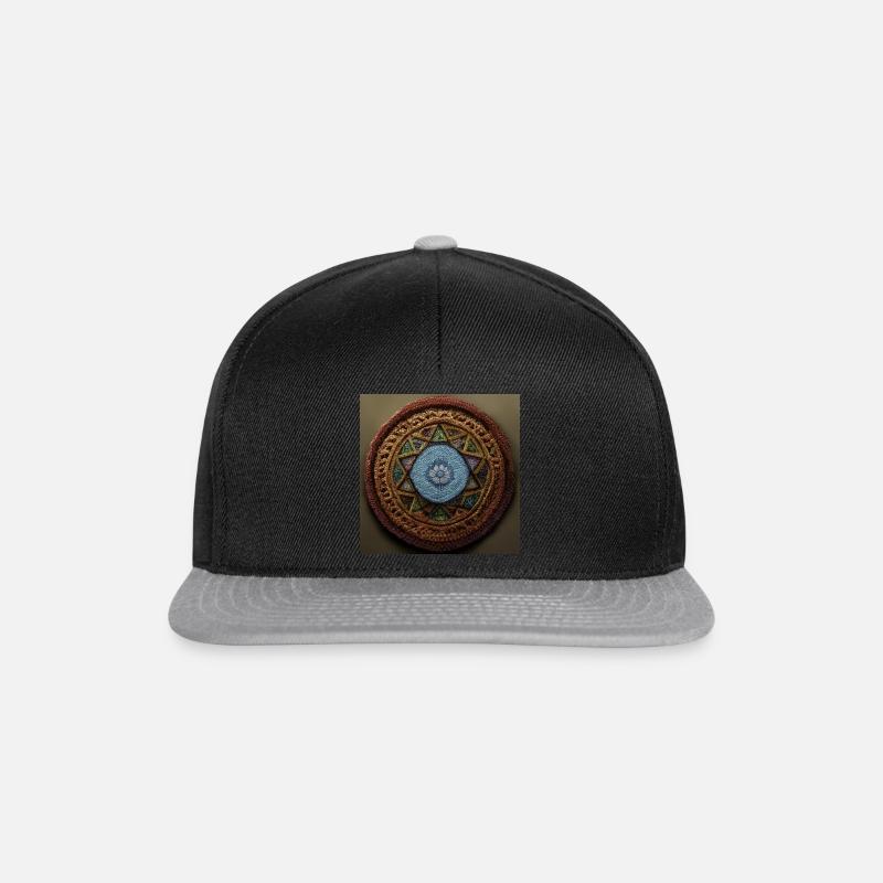 Boho Mandala Abstract - Snapback Cap - black/grey