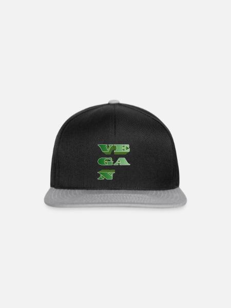 VEGAN - Snapback Cap - Schwarz/Grau