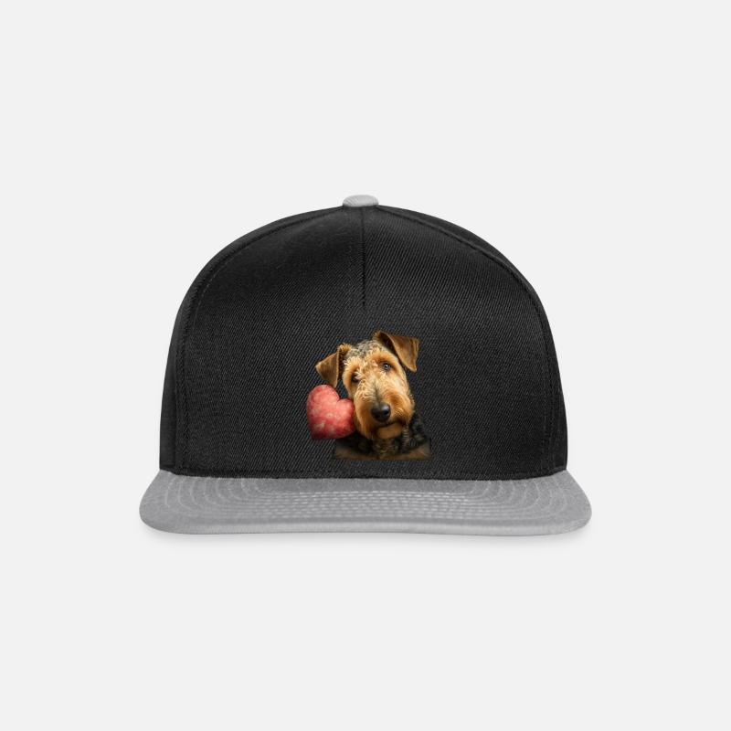 Airedale Terrier Valentins Tag - Snapback Cap - Schwarz/Grau