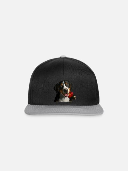 Entlebucher Sennenhund Valentins Tag - Snapback Cap - Schwarz/Grau