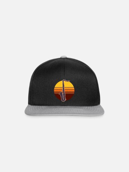 Retro Saxophone Geschenkidee - Snapback Cap - Schwarz/Grau