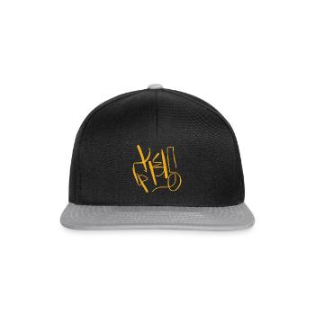 Orange snakeline on T-shirt / sweater - Snapback Cap - black/grey - Front