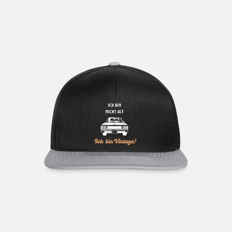 Ich bin nicht alt Ich bin Vintage - Snapback Cap - Schwarz/Grau