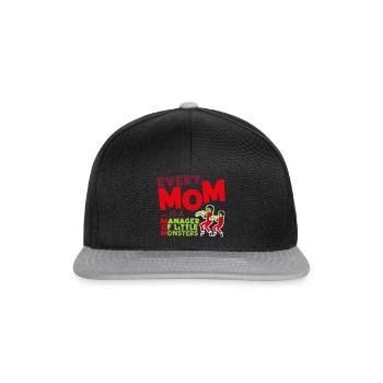 T-shirt amusant de la fête des mères avec des monstres mignons - Casquette snapback - noir/gris - Devant
