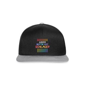 Aber bitte mit Schlager - Snapback Cap - Schwarz/Grau - Vorne