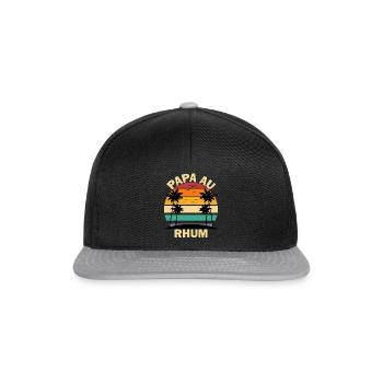 Rigolo Alcool Fete des Père Papa Au Rhum - Casquette snapback - noir/gris - Devant