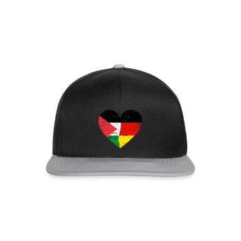 Palestine Allemagne drapeau coeur - Casquette snapback - noir/gris - Devant