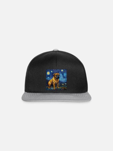 Bullmastiff Sternennacht - Snapback Cap - Schwarz/Grau