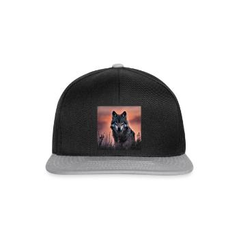 Wolf Fotografie - Snapback Cap - Schwarz/Grau - Vorne