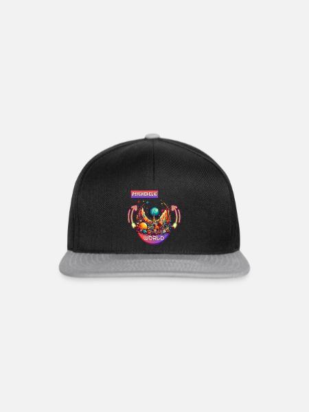 Psychedelischer Welt-Trance-Rave-Techno-Tanz - Snapback Cap - Schwarz/Grau