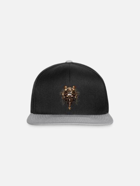 Viktorianische Steampunk Maske - Snapback Cap - Schwarz/Grau