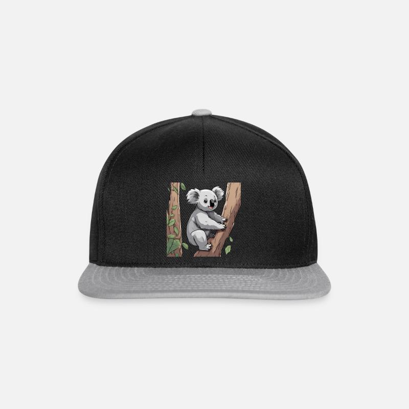Koala auf Baum - Snapback Cap - Schwarz/Grau