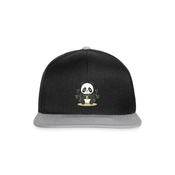 panda kawai - Casquette snapback - noir/gris - Devant