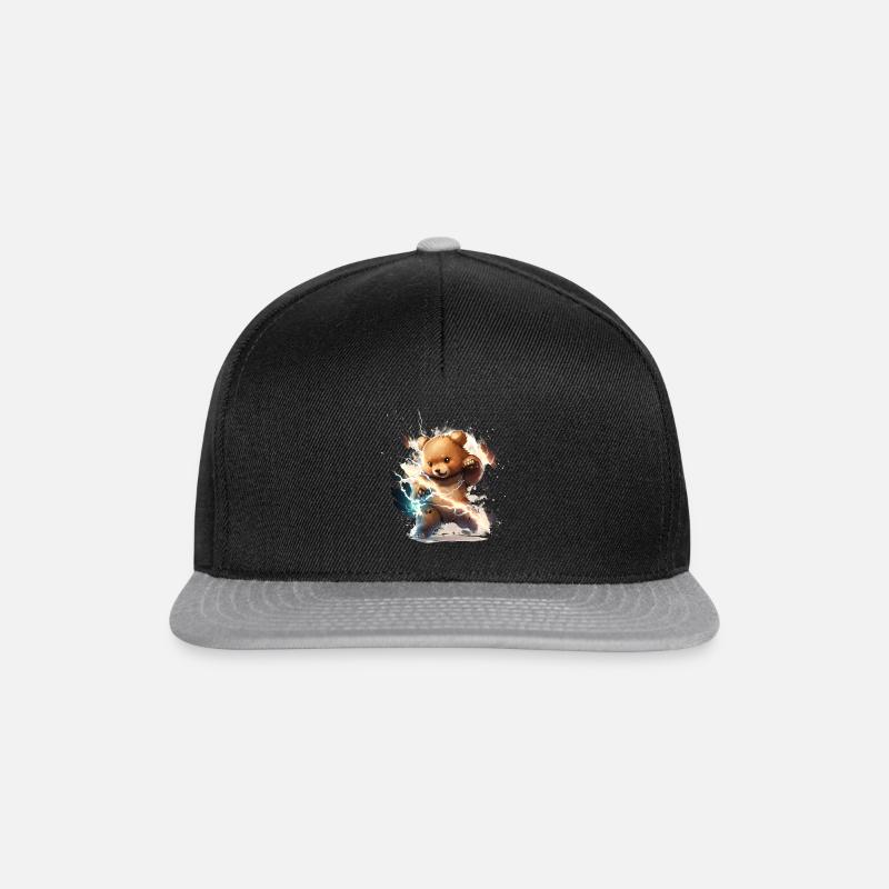 Blitzschlag-Teddy - Snapback Cap - Schwarz/Grau