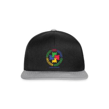 Respect Love Support Autism Awareness Month - Snapback Cap - black/grey - Front
