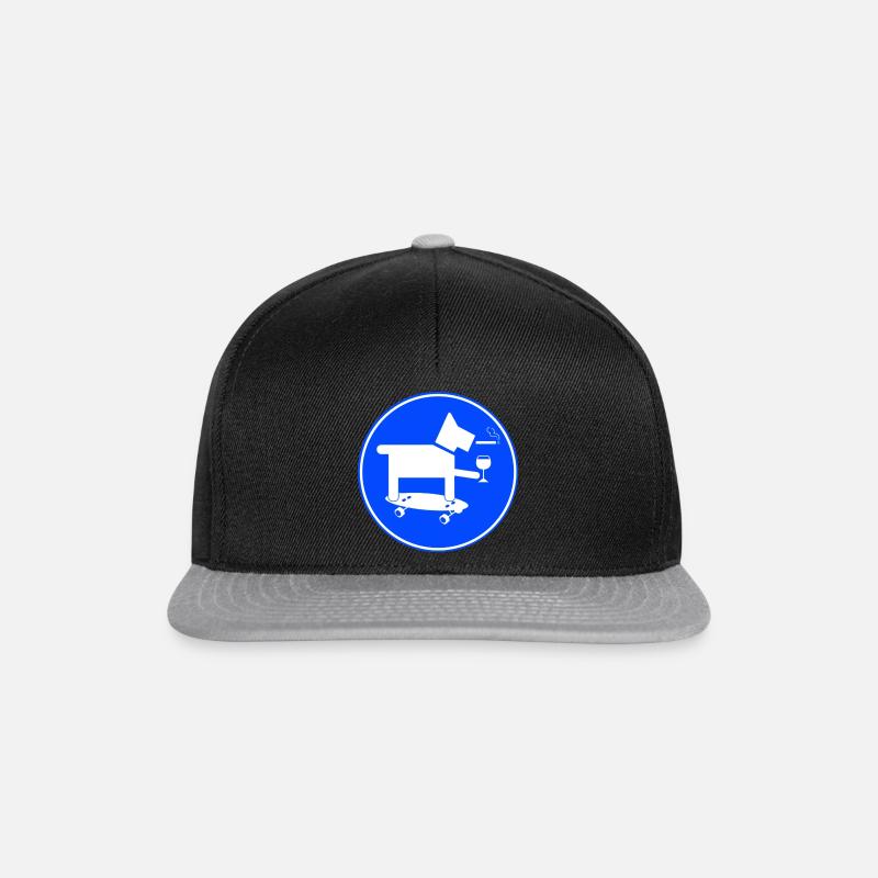 Skateboard-Hund - Snapback Cap - Schwarz/Grau