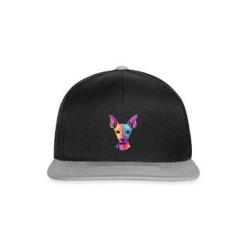 Mexican Hairless Dog Breed Watercolor Cartoon Kawa - Snapback Cap - black/grey - Front