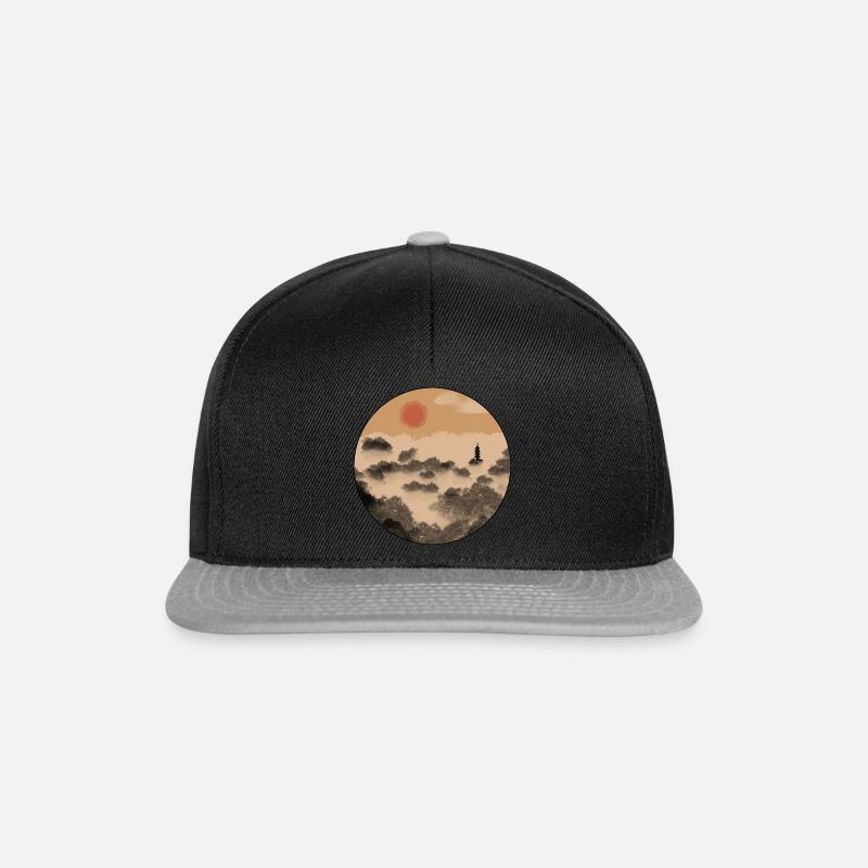 Asiatische Landschaft - Snapback Cap - Schwarz/Grau