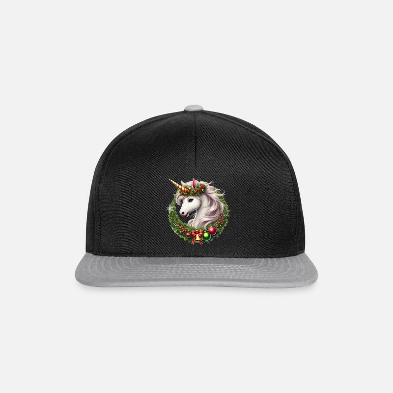 Ein wunderschönes Einhorn mit einem festlichen Weihnachtsmotto - Snapback Cap - Schwarz/Grau