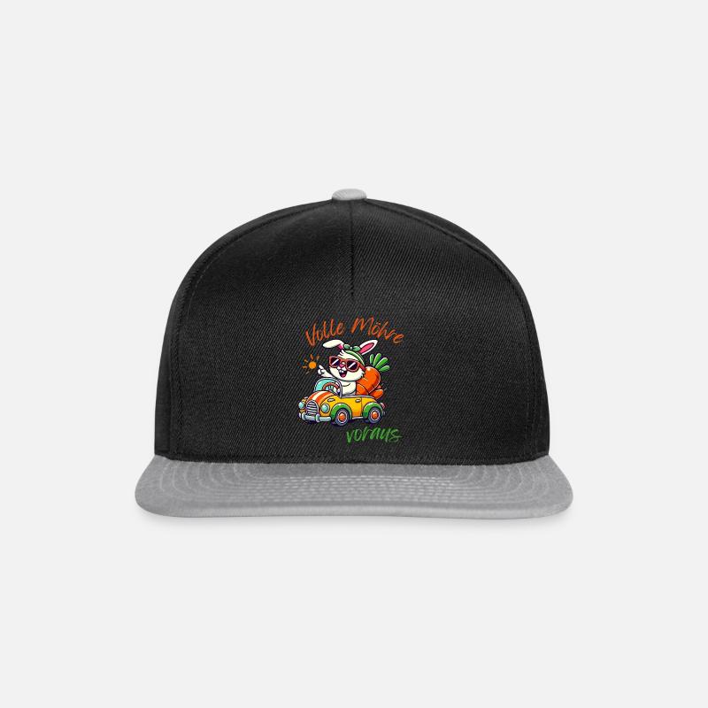 Volle Möhre voraus Hase im Auto - Snapback Cap - Schwarz/Grau