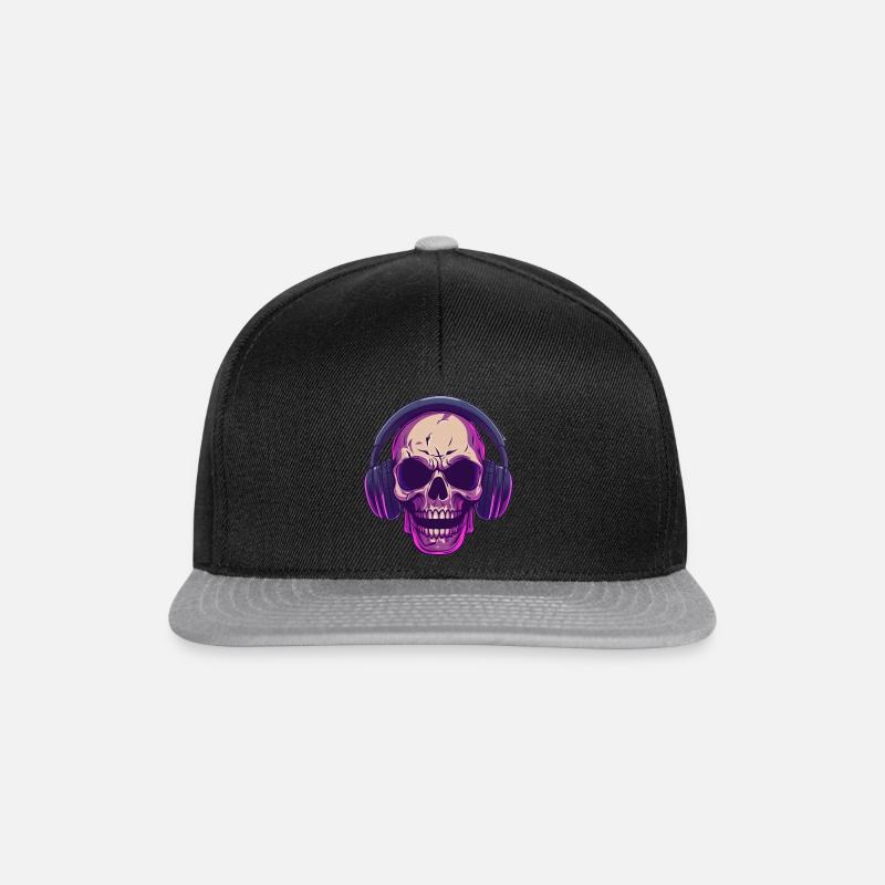 Crâne violet avec casque - Casquette snapback - noir/gris